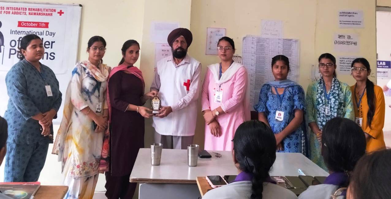 Red Cross De-Addiction Center Nawanshahr celebrated International Older Persons Day at Doaba College Chhokran.